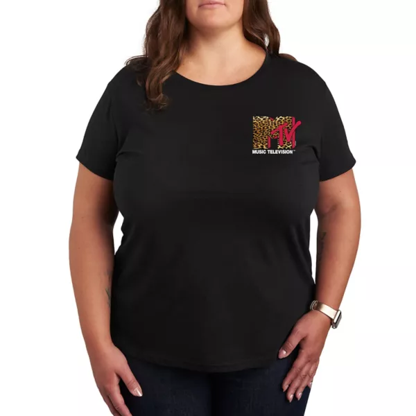 Плюс футболка с леопардовым принтом логотипа MTV Licensed Character, черный
Плюс футболка с леопардовым принтом логотипа MTV Licensed Character, черный