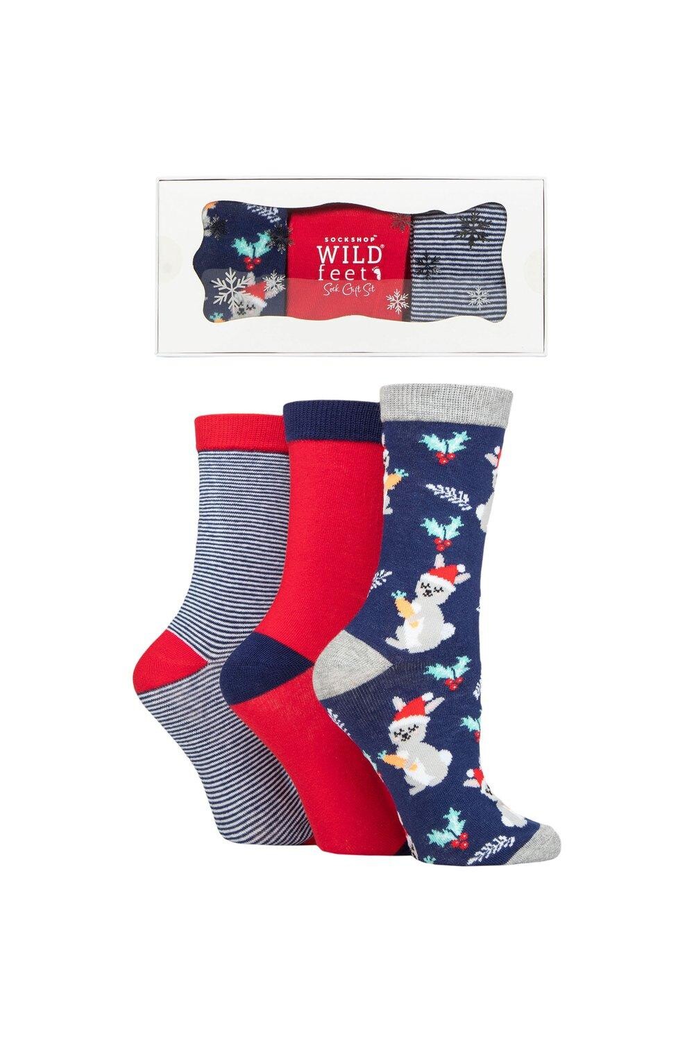 3 пары рождественских плоских подарочных носков в упаковке SOCKSHOP Wild Feet, синий
3 пары рождественских плоских подарочных носков в упаковке SOCKSHOP Wild Feet, синий
