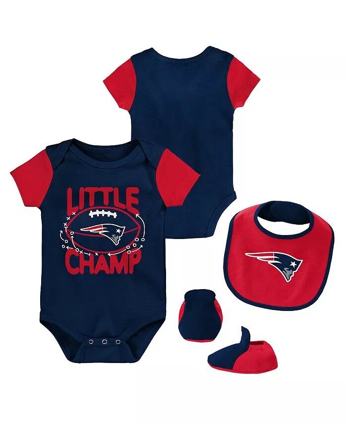 Комплект из трех предметов: комбинезон New England Patriots Little Champ, нагрудник и пинетки для новорожденных и младенцев, цвет темно-синий, красный Outerstuff
Комплект из трех предметов: комбинезон New England Patriots Little Champ, нагрудник и пинетки для новорожденных и младенцев, цвет темно-синий, красный Outerstuff