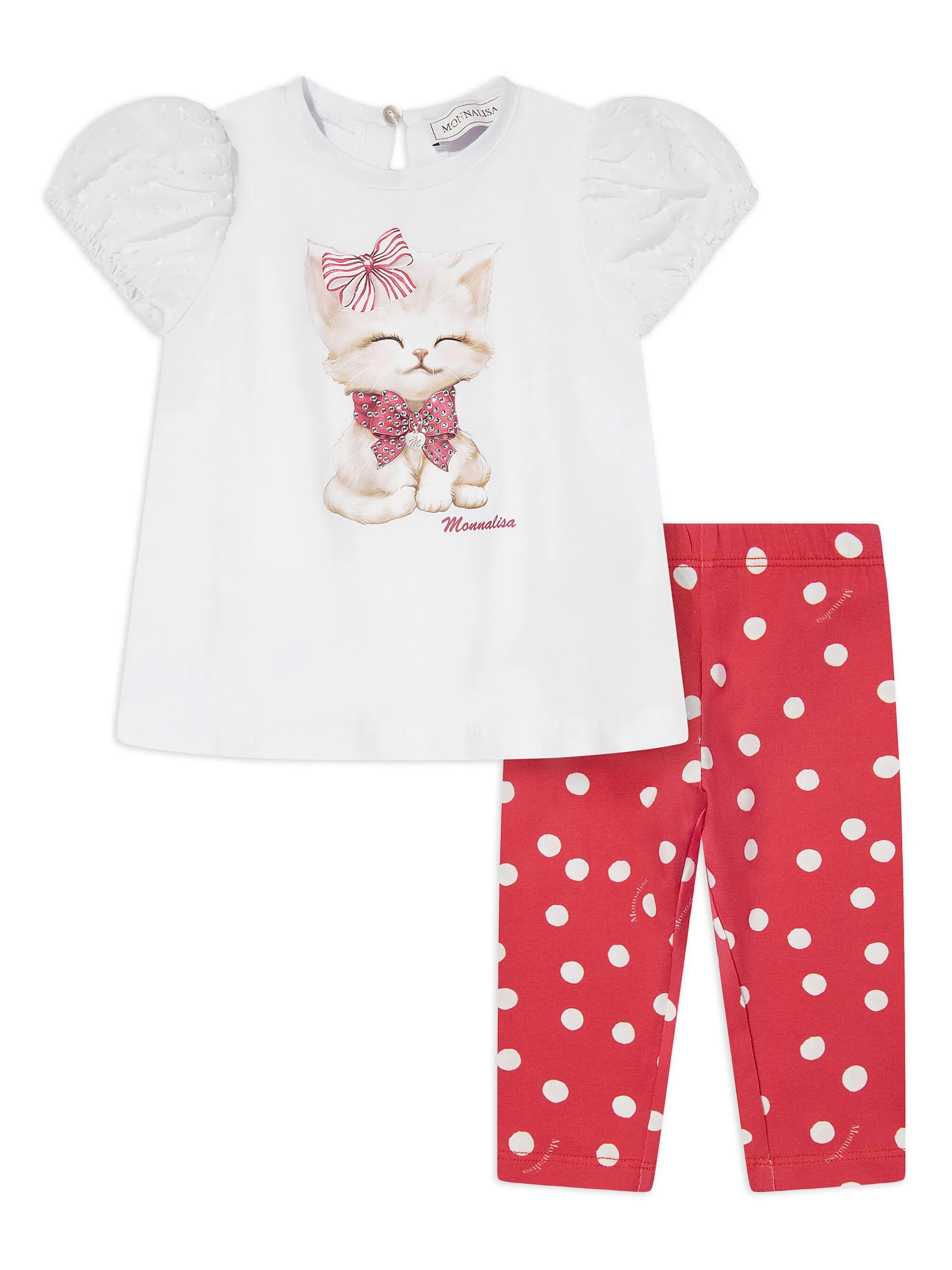 Комплект из рубашки и брюк Monnalisa, белый
Комплект из рубашки и брюк Monnalisa, белый