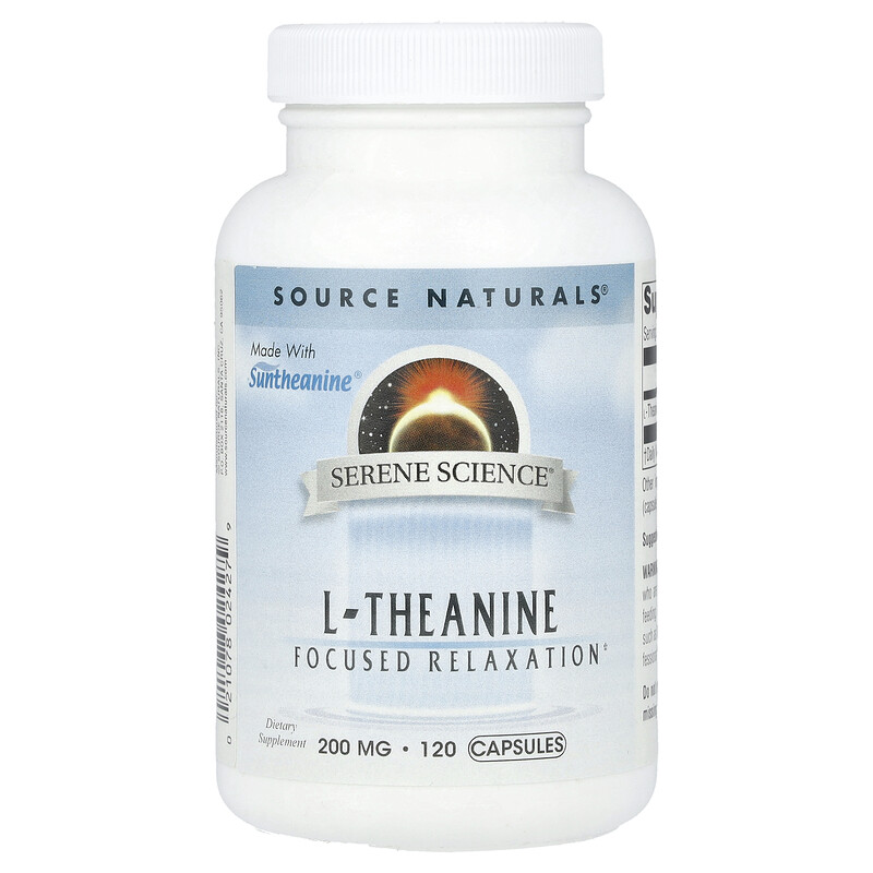 Source Naturals, Serene Science, L-теанин, 200 мг, 120 капсул
Source Naturals, Serene Science, L-теанин, 200 мг, 120 капсул