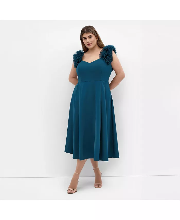 Платье миди Roselyn из тюля с оборками больших размеров CITY CHIC, синий
Платье миди Roselyn из тюля с оборками больших размеров CITY CHIC, синий