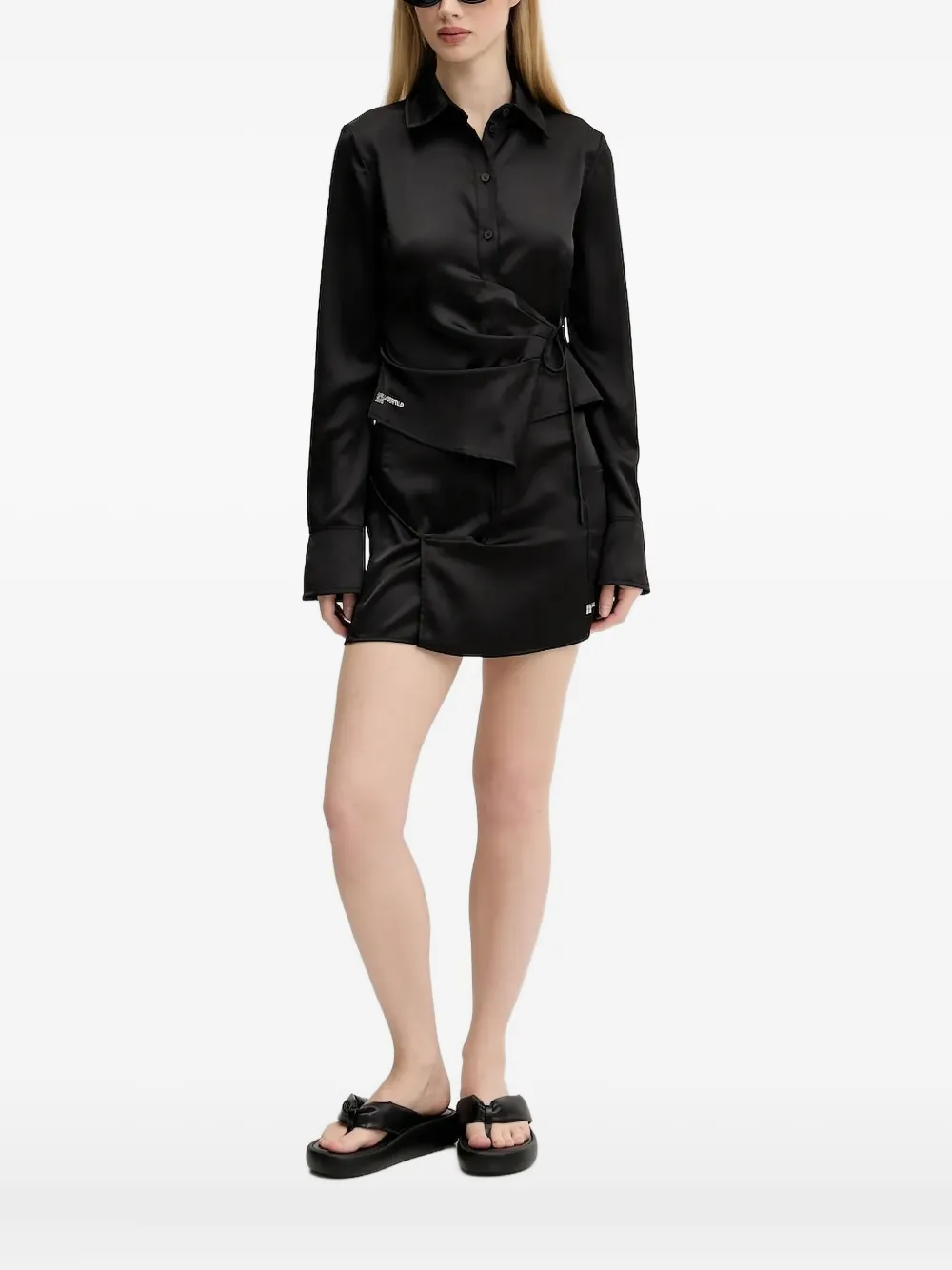 Рубашка с эффектом запаха и логотипом Karl Lagerfeld Jeans, черный
Рубашка с эффектом запаха и логотипом Karl Lagerfeld Jeans, черный