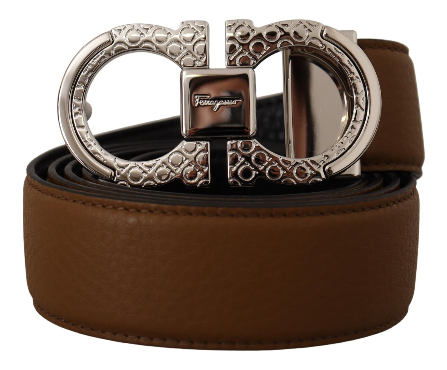 Элегантный двусторонний ремень из телячьей кожи Salvatore Ferragamo, черно-коричневый
Элегантный двусторонний ремень из телячьей кожи Salvatore Ferragamo, черно-коричневый