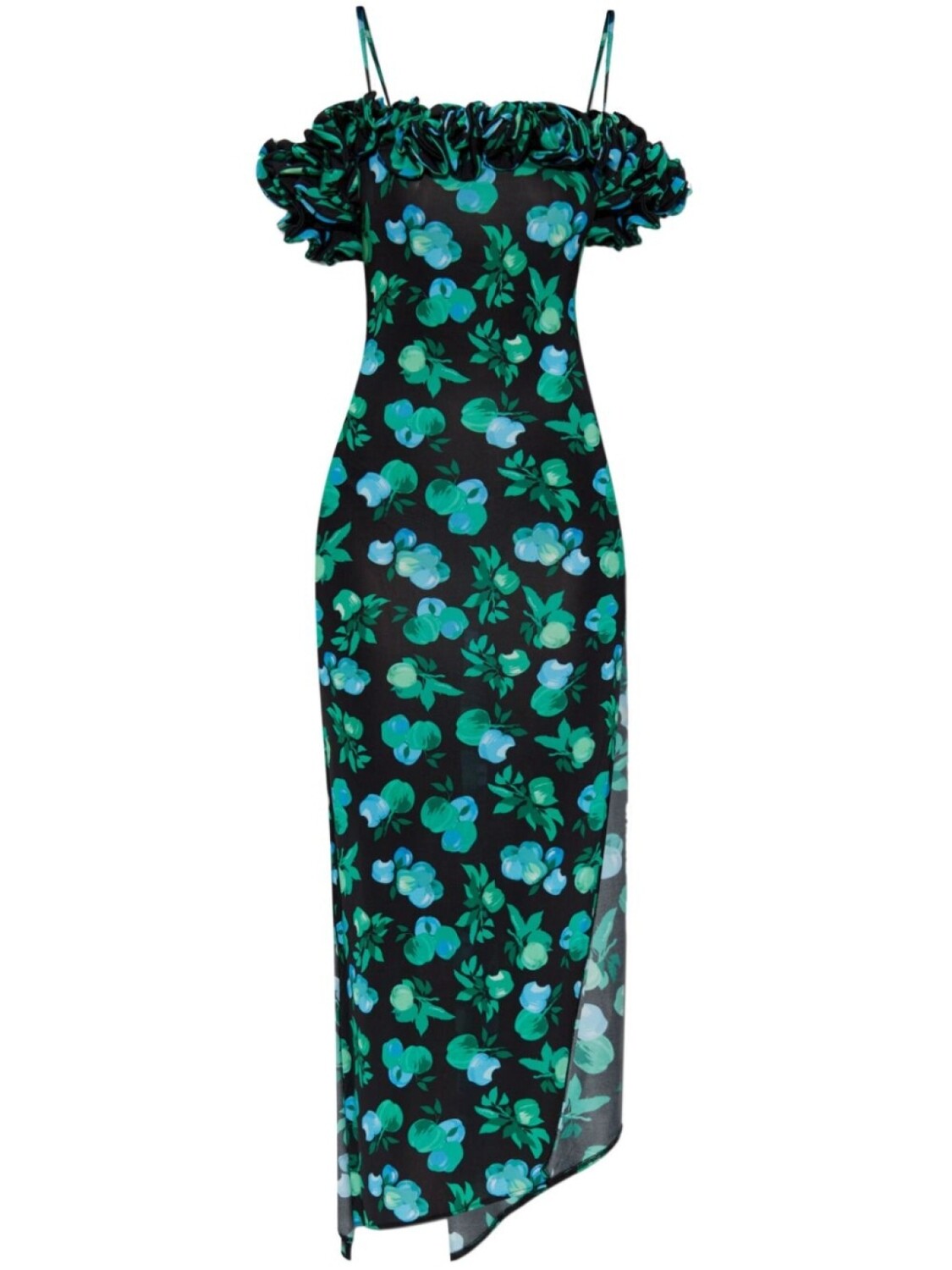 Coperni платье миди с оборками, черный
Coperni платье миди с оборками, черный