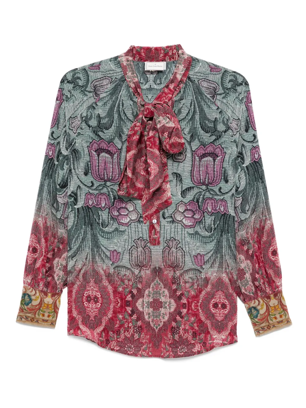 Рубашка с цветочным принтом и бантом Pierre-Louis Mascia, зеленый
Рубашка с цветочным принтом и бантом Pierre-Louis Mascia, зеленый