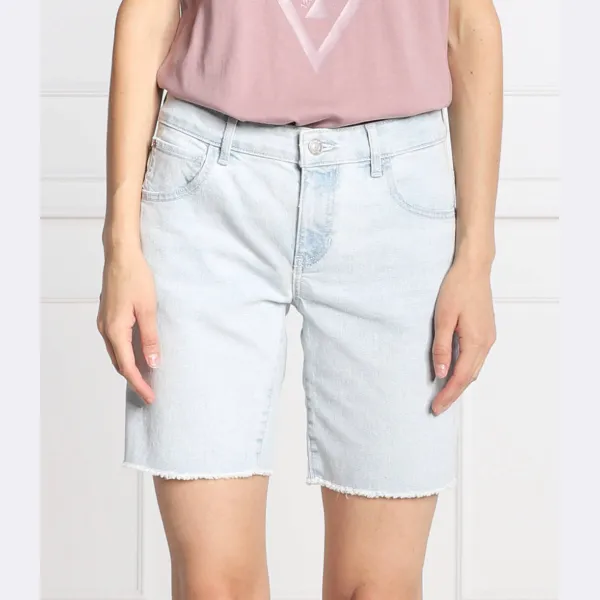 Шорты-Бойфренды стандартного кроя Guess, синий 
Шорты-Бойфренды стандартного кроя Guess, синий