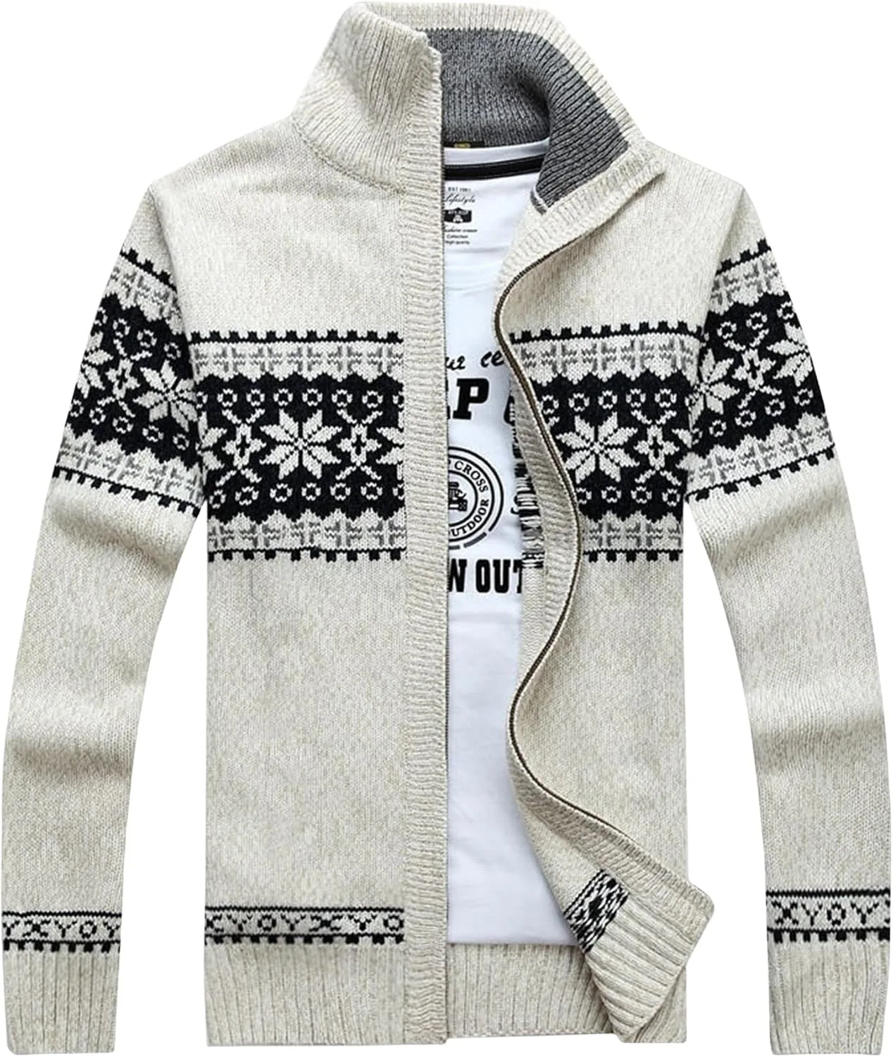 Мужской кардиган Evzosrz с длинными рукавами, воротником стойкой и узором
Мужской кардиган Evzosrz с длинными рукавами, воротником стойкой и узором