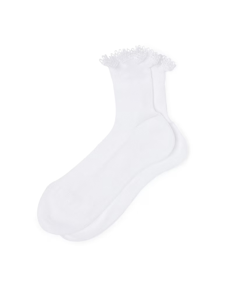 Короткий носок с кружевом, вышитым вручную - белый Story Loris, цвет Bianco Ottico 
Короткий носок с кружевом, вышитым вручную - белый Story Loris, цвет Bianco Ottico