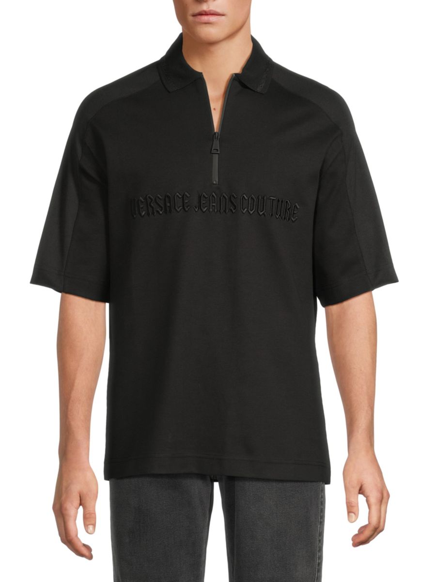 Пуловер с логотипом, рукавами до локтя и застежкой-молнией на четверть Versace Jeans Couture, черный
Пуловер с логотипом, рукавами до локтя и застежкой-молнией на четверть Versace Jeans Couture, черный