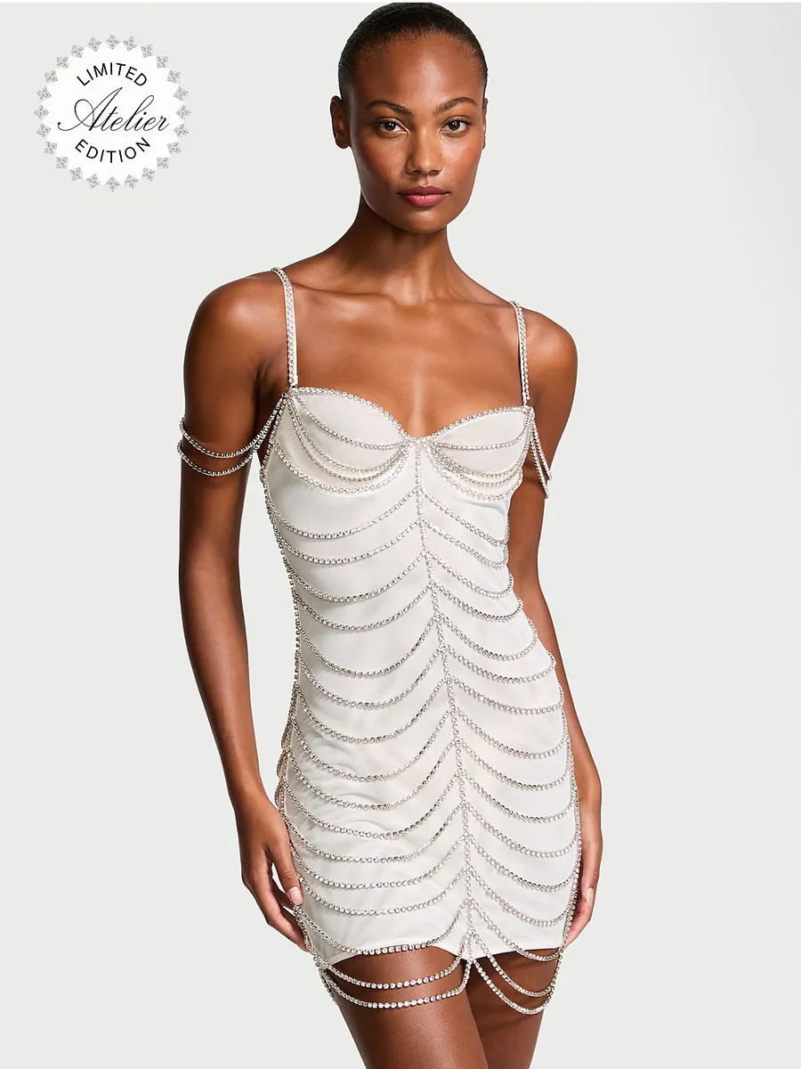 Платье-комбинация из тюля Atelier Victoria's Secret Wicked Crystal, белый
Платье-комбинация из тюля Atelier Victoria's Secret Wicked Crystal, белый