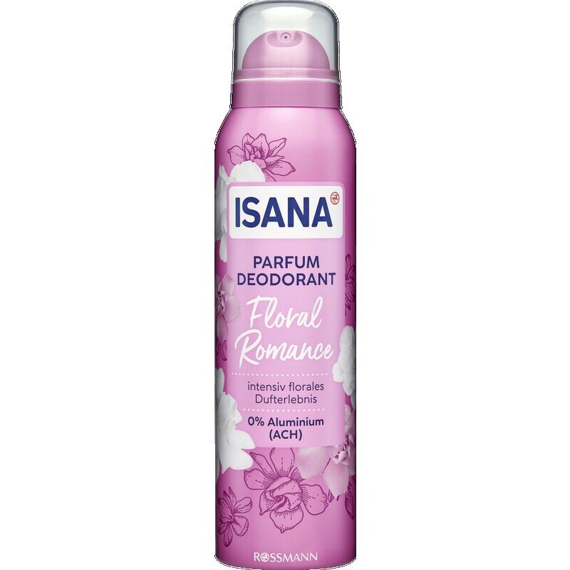 Парфюмированный дезодорант-спрей Цветочный Романс ISANA, 150 ml
Парфюмированный дезодорант-спрей Цветочный Романс ISANA, 150 ml