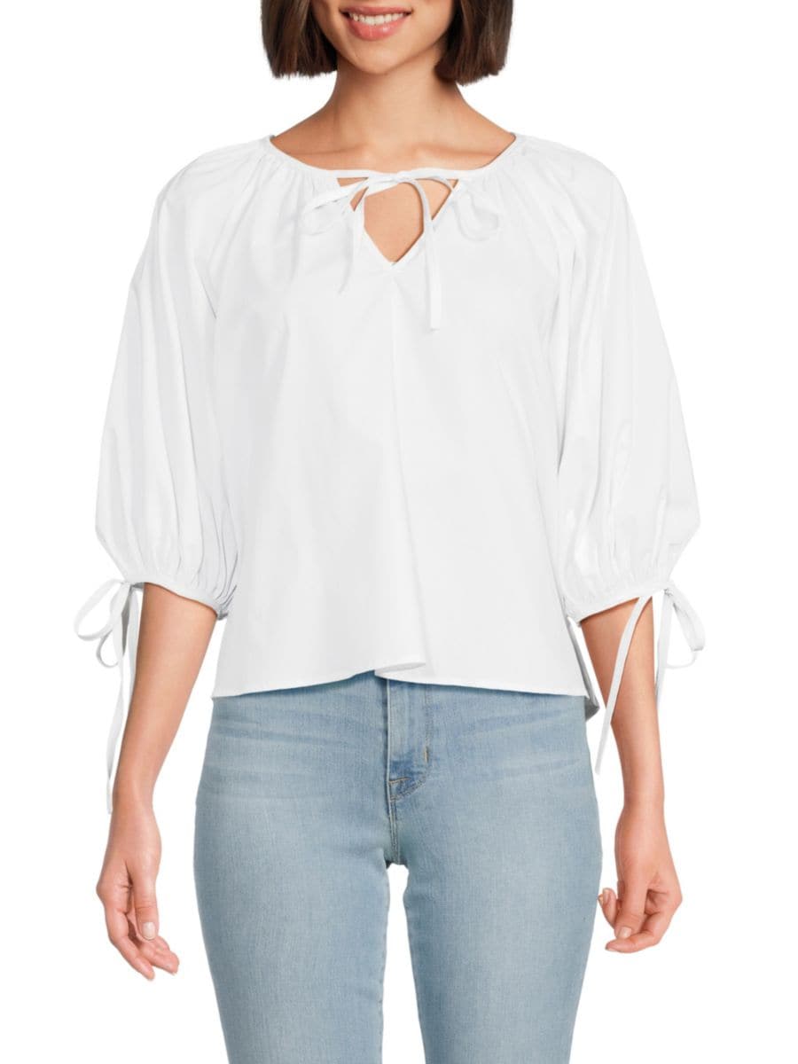 Топ из поплина с рукавами три четверти Renee C., белый
Топ из поплина с рукавами три четверти Renee C., белый