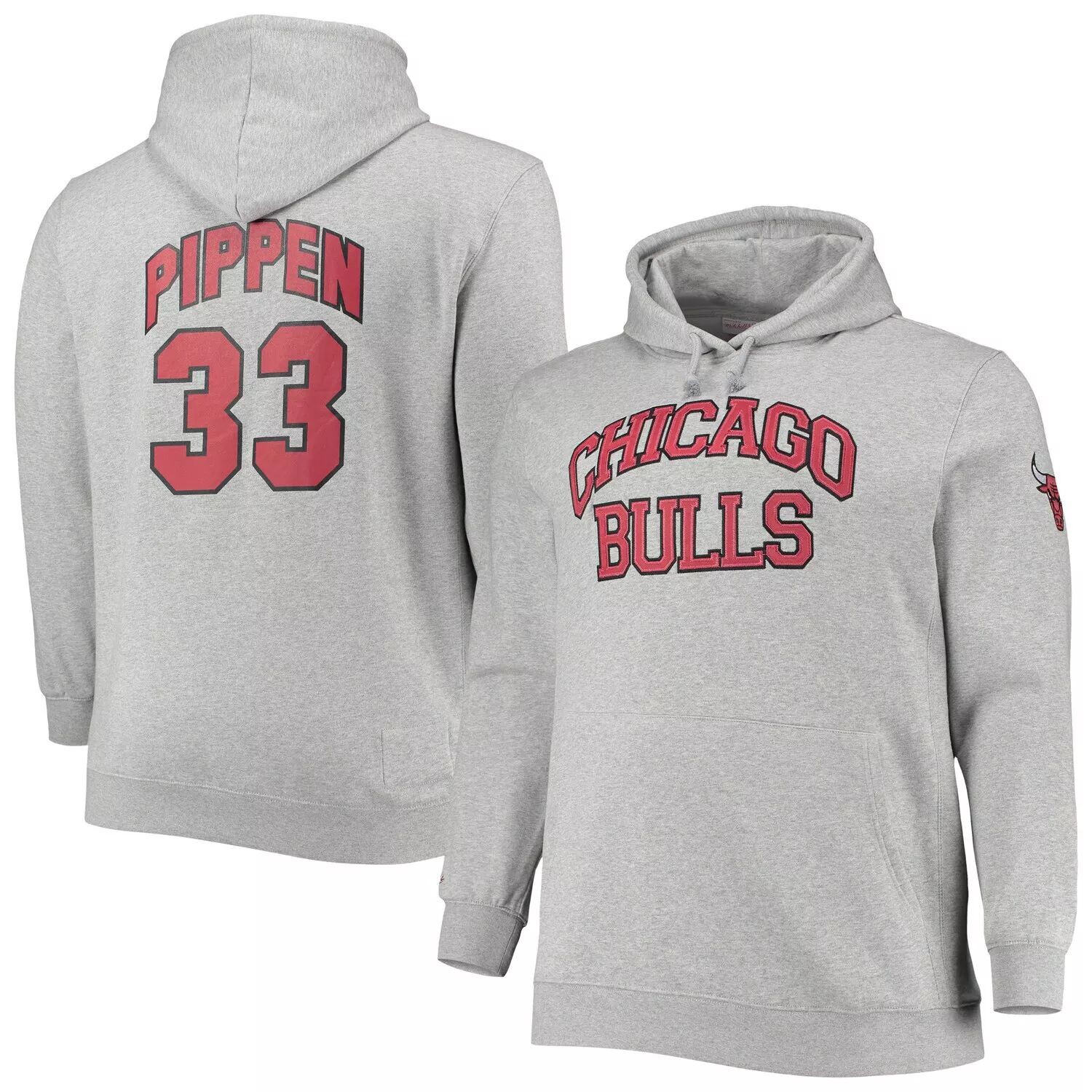 Мужской пуловер с капюшоном Mitchell & Ness Scottie Pippen Heathered Grey Chicago Bulls Big & Tall Name & Number
Мужской пуловер с капюшоном Mitchell & Ness Scottie Pippen Heathered Grey Chicago Bulls Big & Tall Name & Number