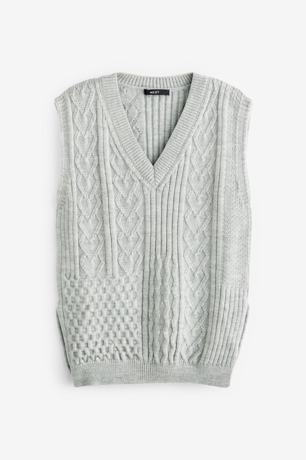 Вязаная футболка без рукавов с лоскутным сердечком Next, серый
Вязаная футболка без рукавов с лоскутным сердечком Next, серый