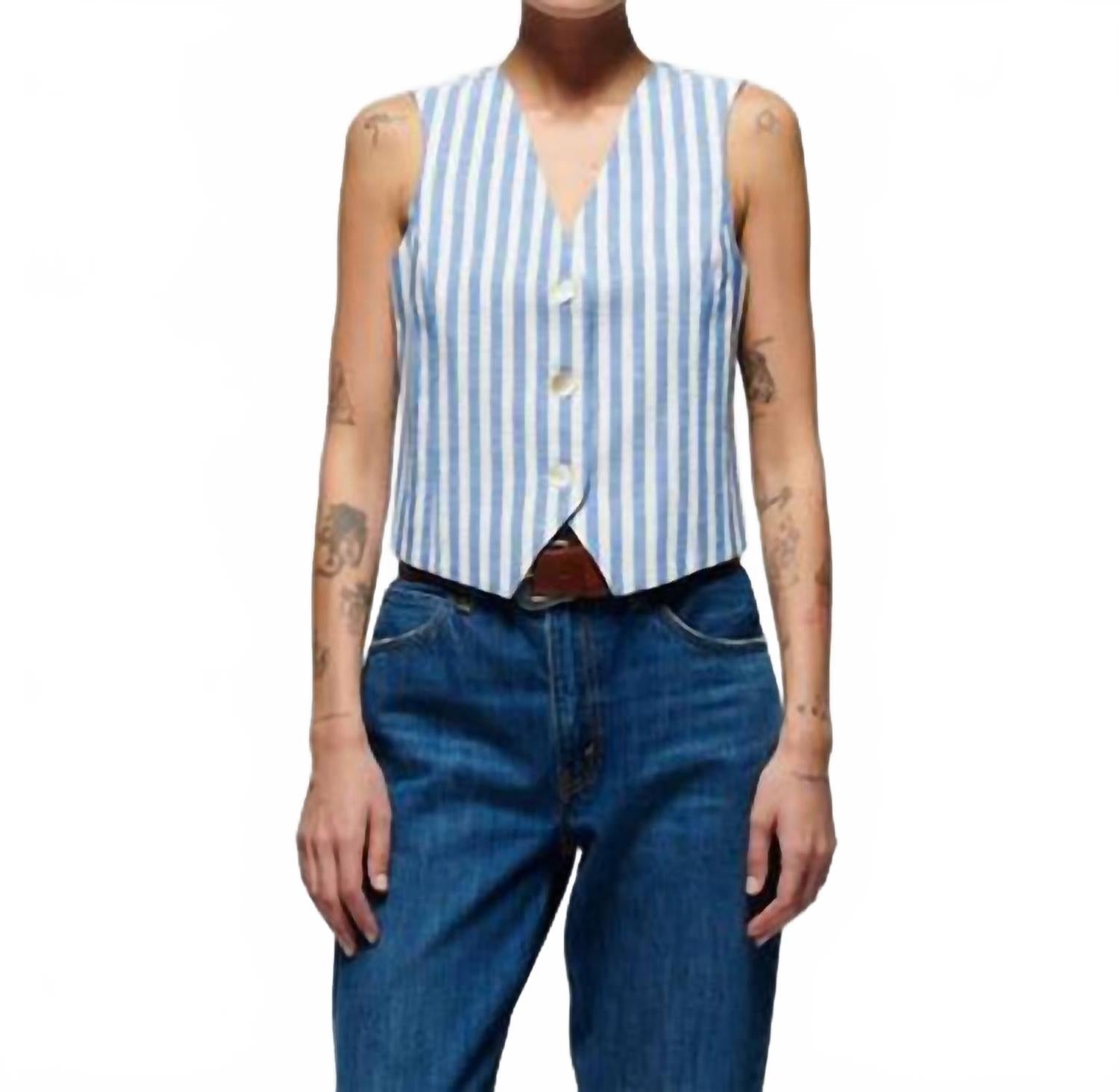 Жилет Maddie в полоску парижского синего Nation LTD
Жилет Maddie в полоску парижского синего Nation LTD