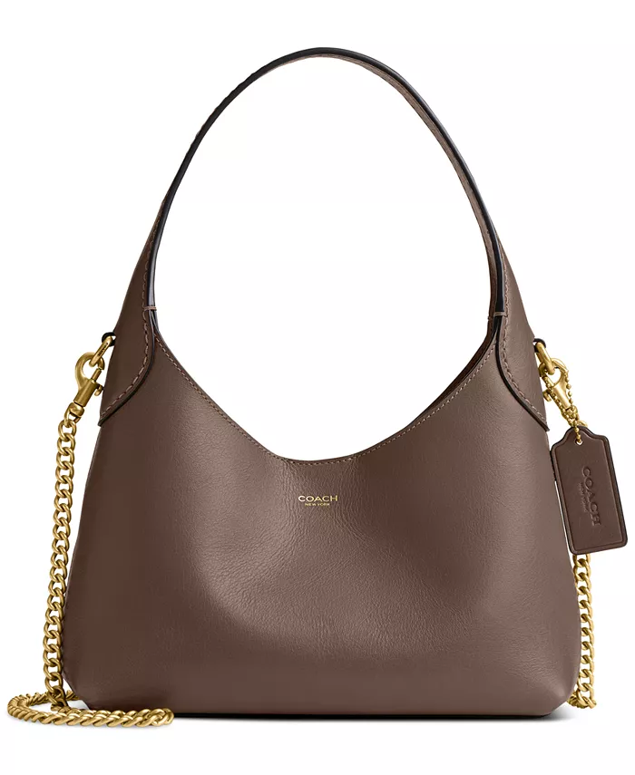 Маленькая кожаная сумка через плечо Brooklyn 23 COACH, серый
Маленькая кожаная сумка через плечо Brooklyn 23 COACH, серый