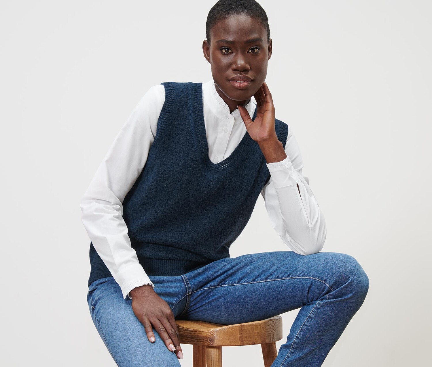 Вязаный жилет-свитер в стиле букле Tchibo, темно-синий
Вязаный жилет-свитер в стиле букле Tchibo, темно-синий