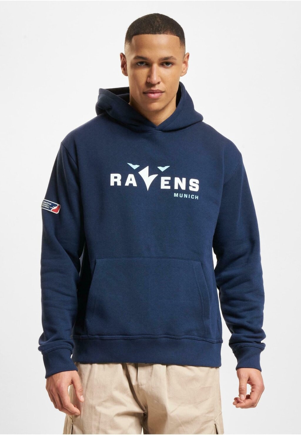 Толстовка с капюшоном SHOP X EUROPEAN LEAGUE OF FOOTBALL MUNICH RAVENS DEF, синий 
Толстовка с капюшоном SHOP X EUROPEAN LEAGUE OF FOOTBALL MUNICH RAVENS DEF, синий