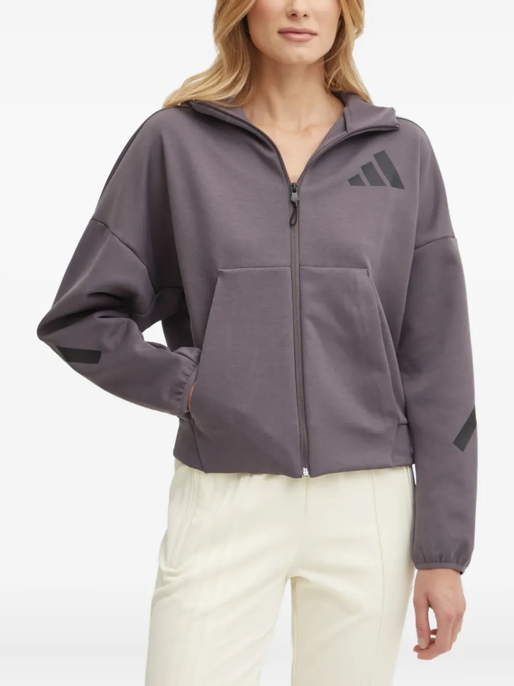 Худи на молнии с логотипом Adidas, серый
Худи на молнии с логотипом Adidas, серый