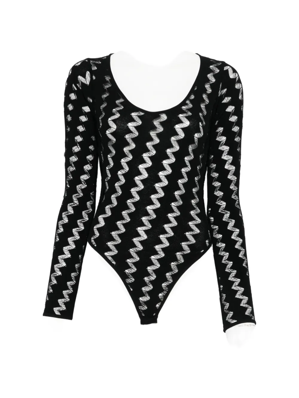 Боди с длинными рукавами и зигзагообразным узором Iro, черный
Боди с длинными рукавами и зигзагообразным узором Iro, черный