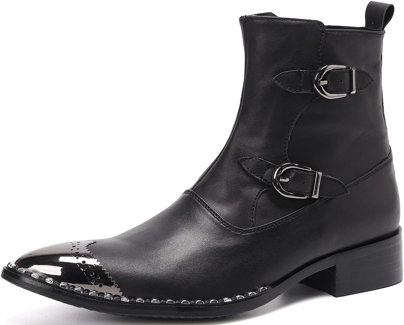 Мужские черные ботинки Santimon до щиколотки с двойной пряжкой и металлическим носком - готические панк-ботинки в западном стиле с заклепками - высокие кожаные ботинки для концертов, сцены и вечеринок
Мужские черные ботинки Santimon до щиколотки с двойной пряжкой и металлическим носком - готические панк-ботинки в западном стиле с заклепками - высокие кожаные ботинки для концертов, сцены и вечеринок