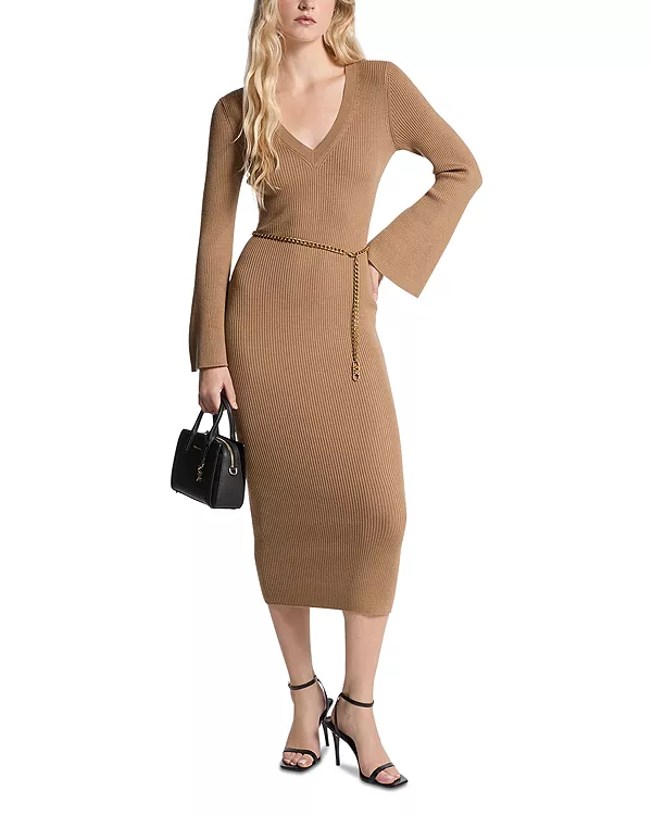 Платье-Свитер с рукавами-колокол Michael Kors, коричневый
Платье-Свитер с рукавами-колокол Michael Kors, коричневый