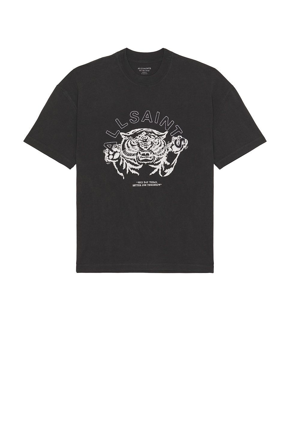Футболка с круглым воротом "Лучшие дни" Allsaints, washed black 
Футболка с круглым воротом "Лучшие дни" Allsaints, washed black