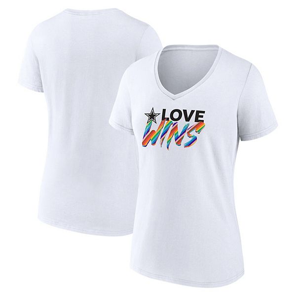 Женская белая футболка v-neck dallas cowboys love wins Fanatics
Женская белая футболка v-neck dallas cowboys love wins Fanatics