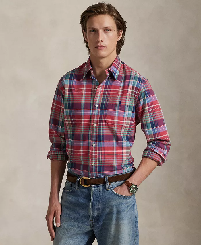 Мужская классическая клетчатая рубашка Оксфорд Polo Ralph Lauren, красный
Мужская классическая клетчатая рубашка Оксфорд Polo Ralph Lauren, красный