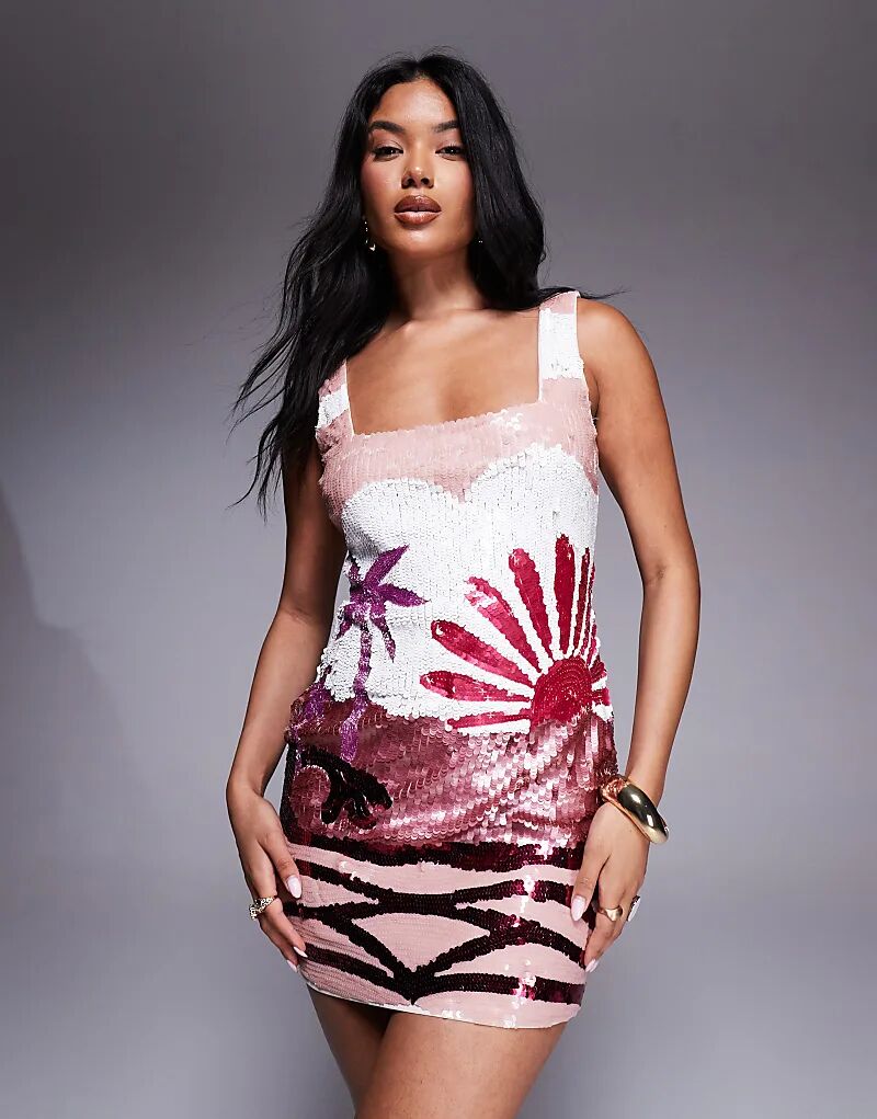 Мини-платье River Island розового цвета с пайетками
Мини-платье River Island розового цвета с пайетками