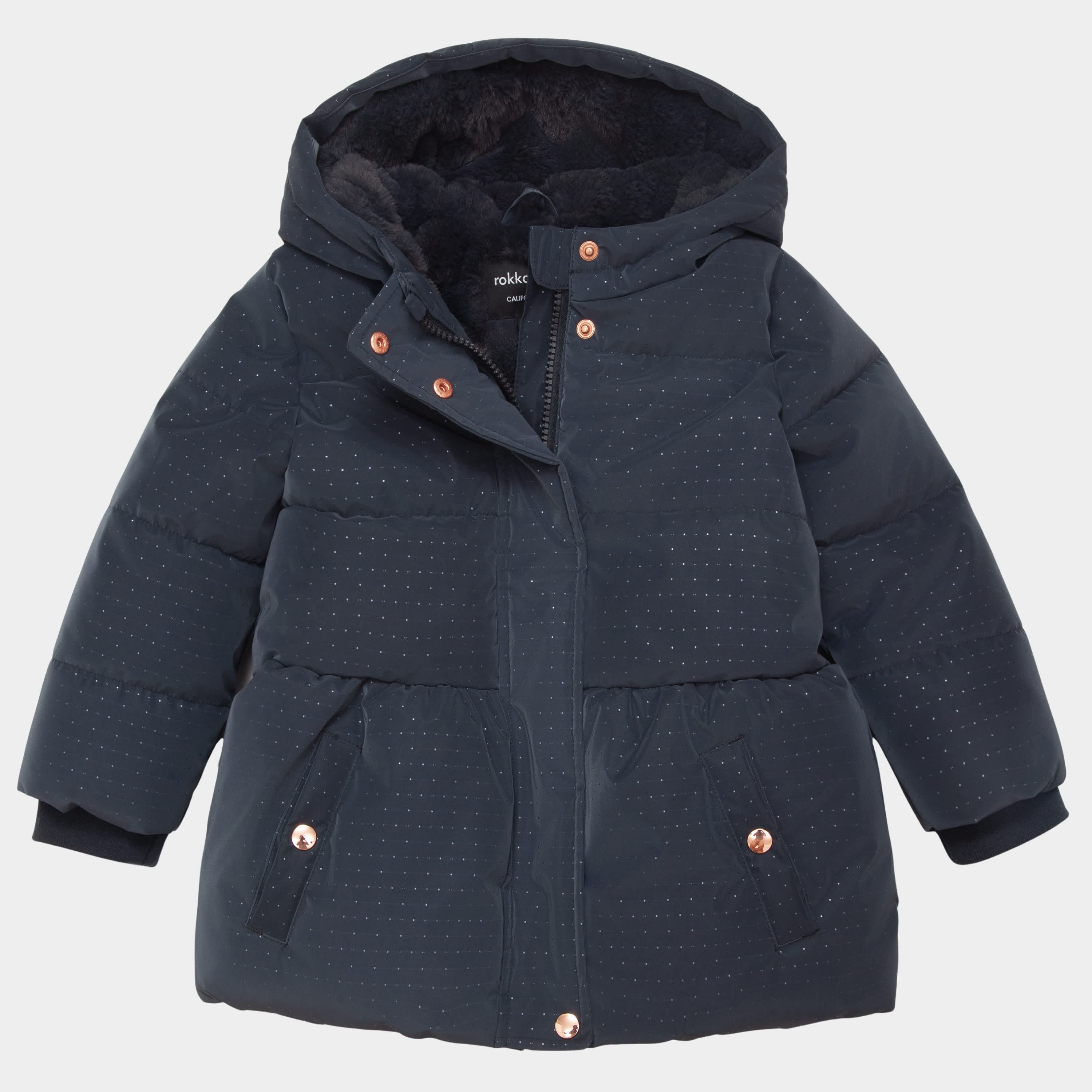 Детское зимнее пальто Rokka&Rolla Starlight для девочек, мини-куртка с меховой подкладкой, midnight sky
Детское зимнее пальто Rokka&Rolla Starlight для девочек, мини-куртка с меховой подкладкой, midnight sky