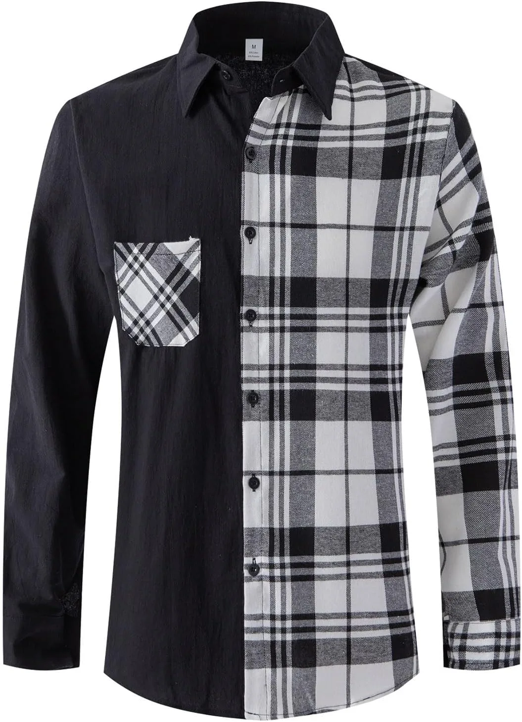 Мужская рубашка с цветными блоками в клетку, длинный рукав, Slim Fit QUNPIU
Мужская рубашка с цветными блоками в клетку, длинный рукав, Slim Fit QUNPIU