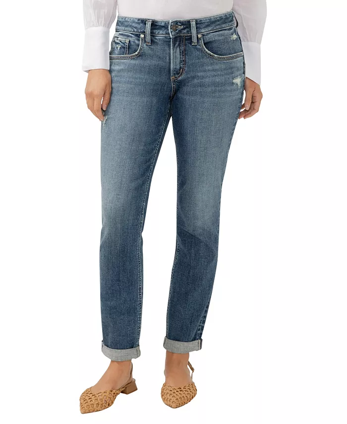 Женские джинсы-бойфренды со средней посадкой и узкими штанинами Silver Jeans Co., синий
Женские джинсы-бойфренды со средней посадкой и узкими штанинами Silver Jeans Co., синий