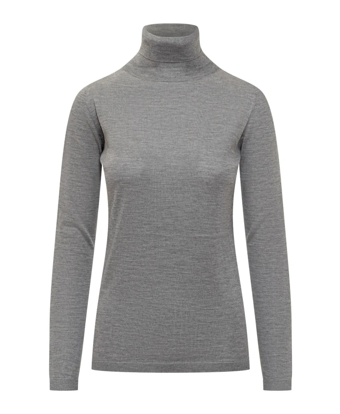 Серый тонкий вязаный свитер с высоким воротником Fabiana Filippi, серый
Серый тонкий вязаный свитер с высоким воротником Fabiana Filippi, серый