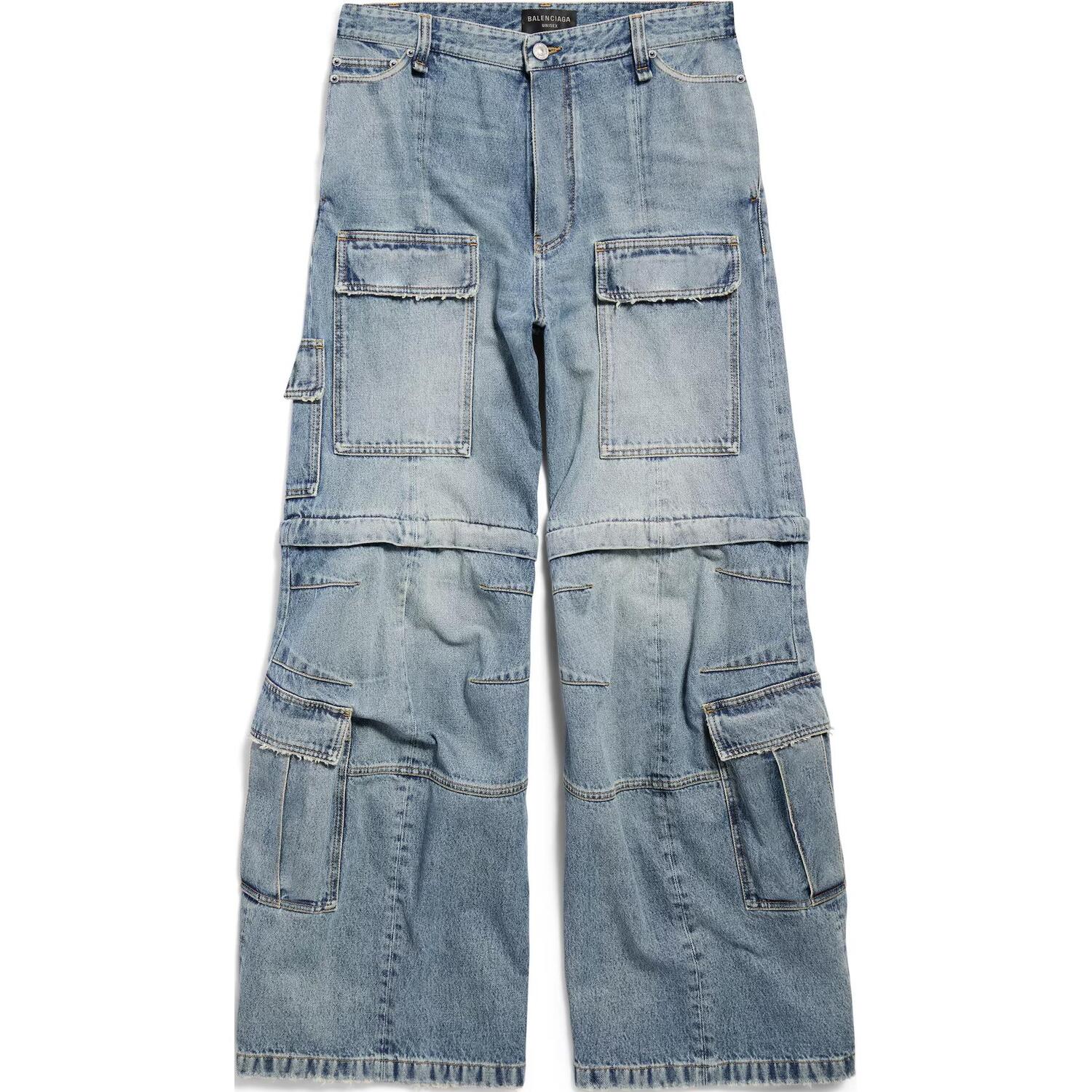 Расклешенные джинсы-карго Balenciaga, голубой
Расклешенные джинсы-карго Balenciaga, голубой
