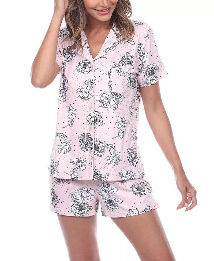 Женский пижамный комплект с короткими рукавами и цветочным принтом, 2 предмета White Mark, розовый
Женский пижамный комплект с короткими рукавами и цветочным принтом, 2 предмета White Mark, розовый