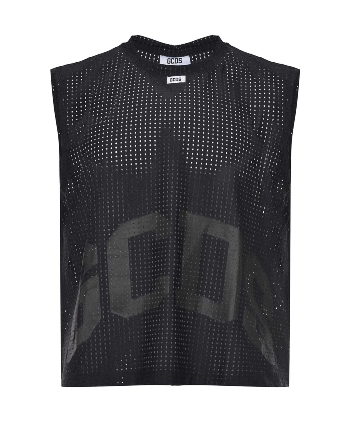 Черная майка с логотипом на передней части Gcds, черный
Черная майка с логотипом на передней части Gcds, черный