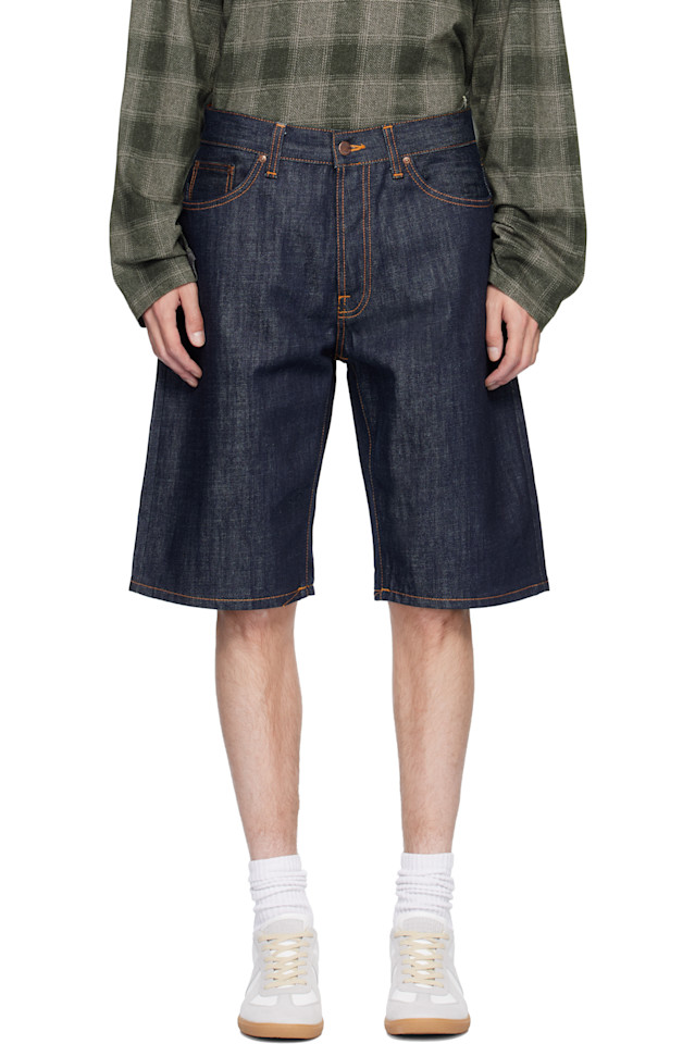 Nudie Jeans Синие джинсовые шорты с рисунком "зеб"
Nudie Jeans Синие джинсовые шорты с рисунком "зеб"