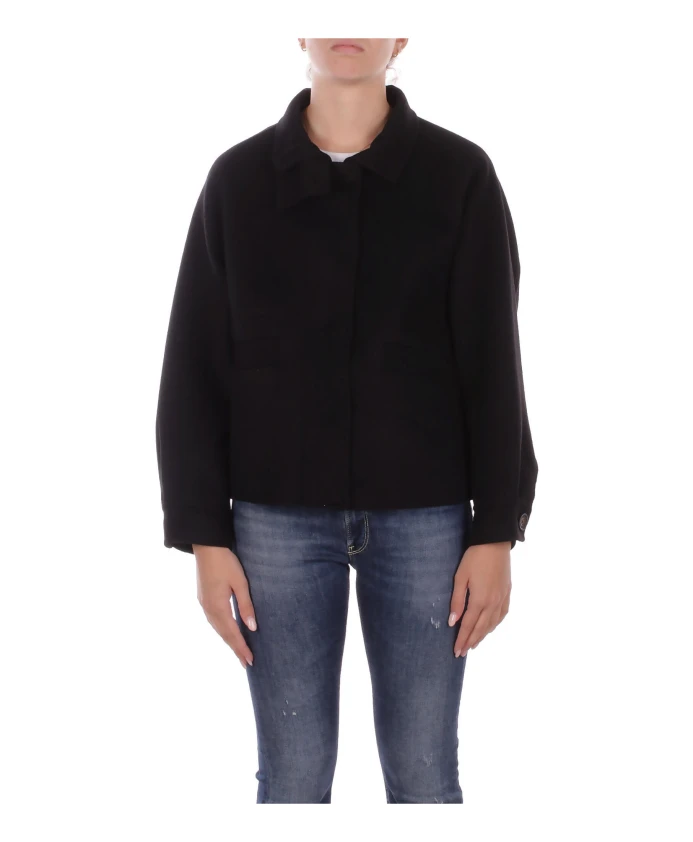 Короткое шерстяное пальто с высоким воротником Manila Grace, черный
Короткое шерстяное пальто с высоким воротником Manila Grace, черный