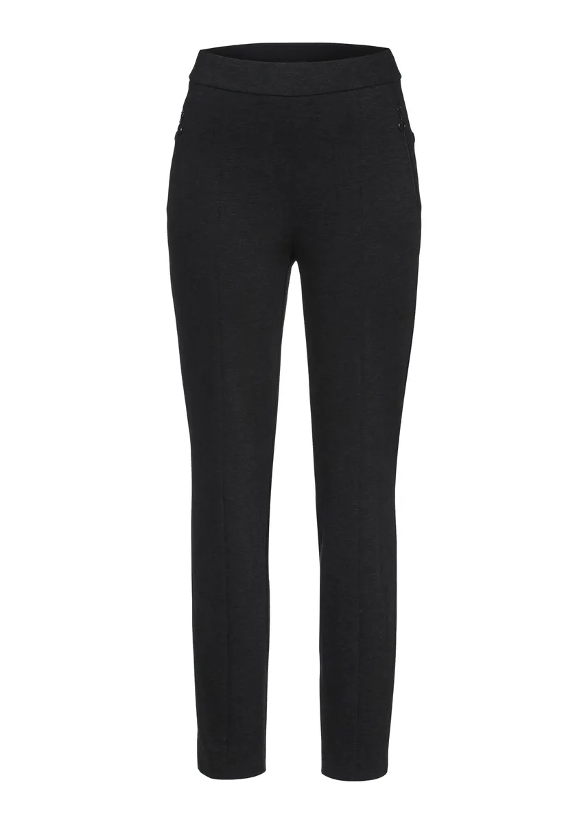 Брюки Stehmann без застежки с карманами на молнии, черный 
Брюки Stehmann без застежки с карманами на молнии, черный