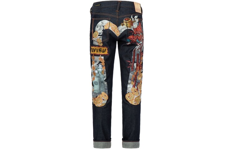 Джинсы мужские деним синие Evisu, синий 
Джинсы мужские деним синие Evisu, синий