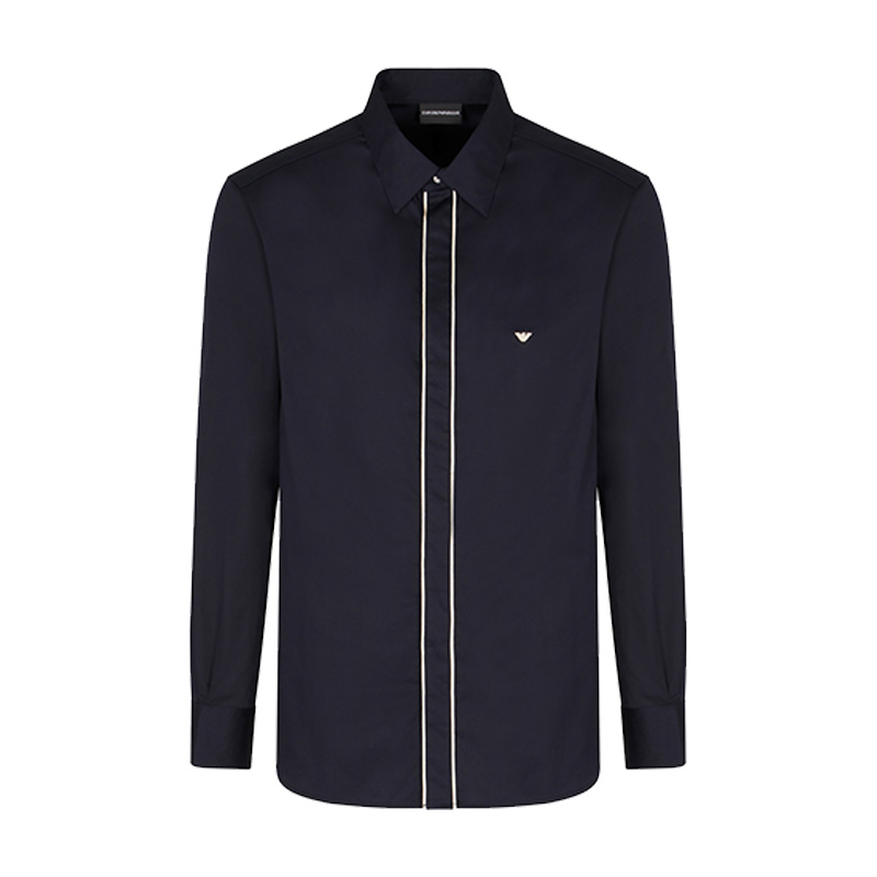 Рубашка из пима-хлопка с отделкой контрастной строчкой EMPORIO ARMANI, синий
Рубашка из пима-хлопка с отделкой контрастной строчкой EMPORIO ARMANI, синий