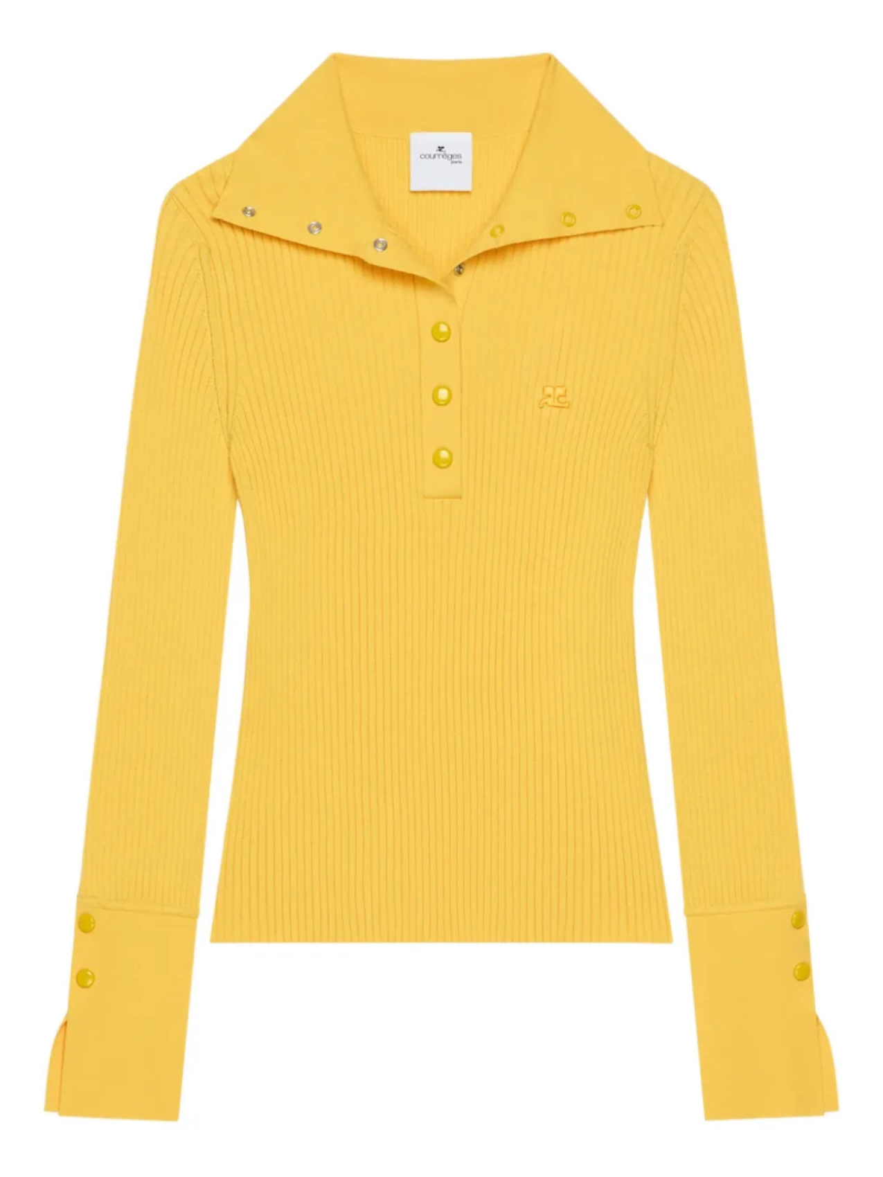 Футболка-поло ребристой вязки Courrèges, желтый
Футболка-поло ребристой вязки Courrèges, желтый