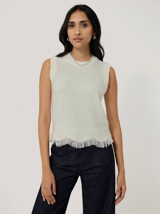 Майка-букле с бахромой из смесового шелка Jigsaw, слоновая кость
Майка-букле с бахромой из смесового шелка Jigsaw, слоновая кость