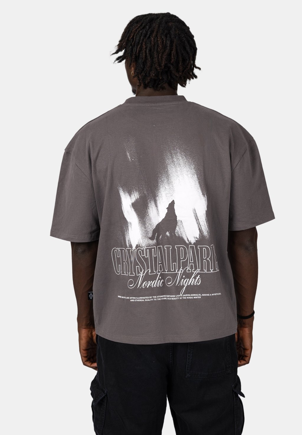 Футболка с принтом WOLF CRYSTAL PARIS, серый 
Футболка с принтом WOLF CRYSTAL PARIS, серый