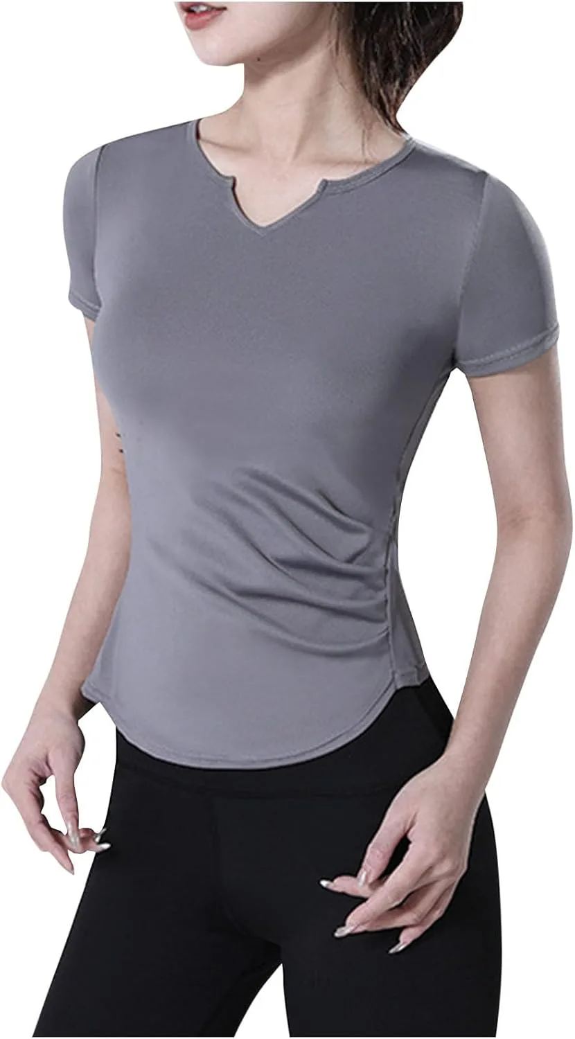 Женская футболка для йоги с вырезом и коротким рукавом JOAU
Женская футболка для йоги с вырезом и коротким рукавом JOAU