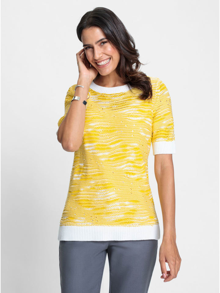 Свитер с короткими рукавами в лимонно-белом узоре WITT WEIDEN
Свитер с короткими рукавами в лимонно-белом узоре WITT WEIDEN