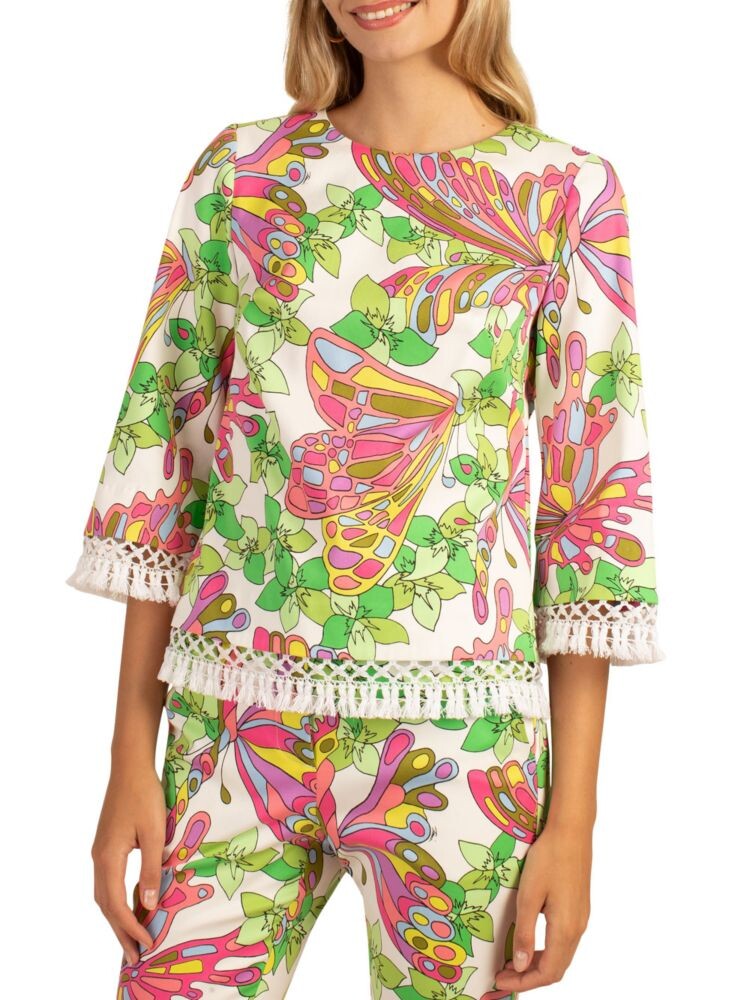 Блузка с бахромой и принтом Sprig Trina Turk, цвет White Multi
Блузка с бахромой и принтом Sprig Trina Turk, цвет White Multi