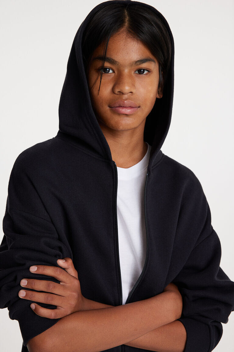 Толстовка на молнии H&M, черный
Толстовка на молнии H&M, черный